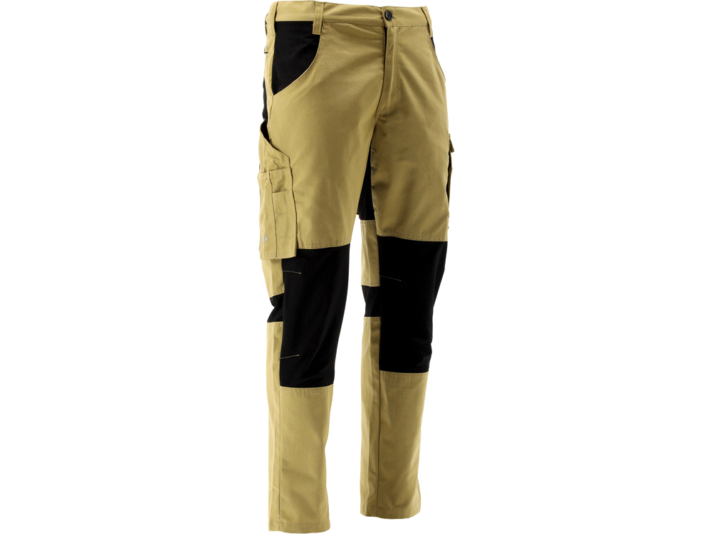 Брюки робочі SERWAL 4-WAY стрейч хаки-чорні, 11 кишень, розміри S-3XL, комфортні та міцні