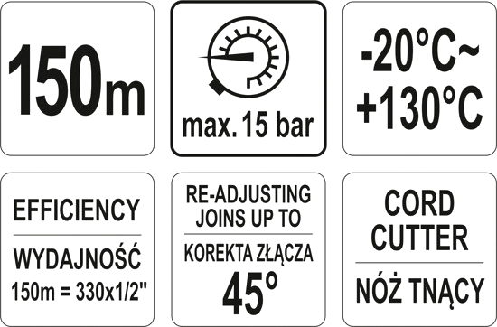 Нить уплотнительная для резьбовых соединений YATO 150 м, герметизация до 15 бар, для сантехники и пневматики