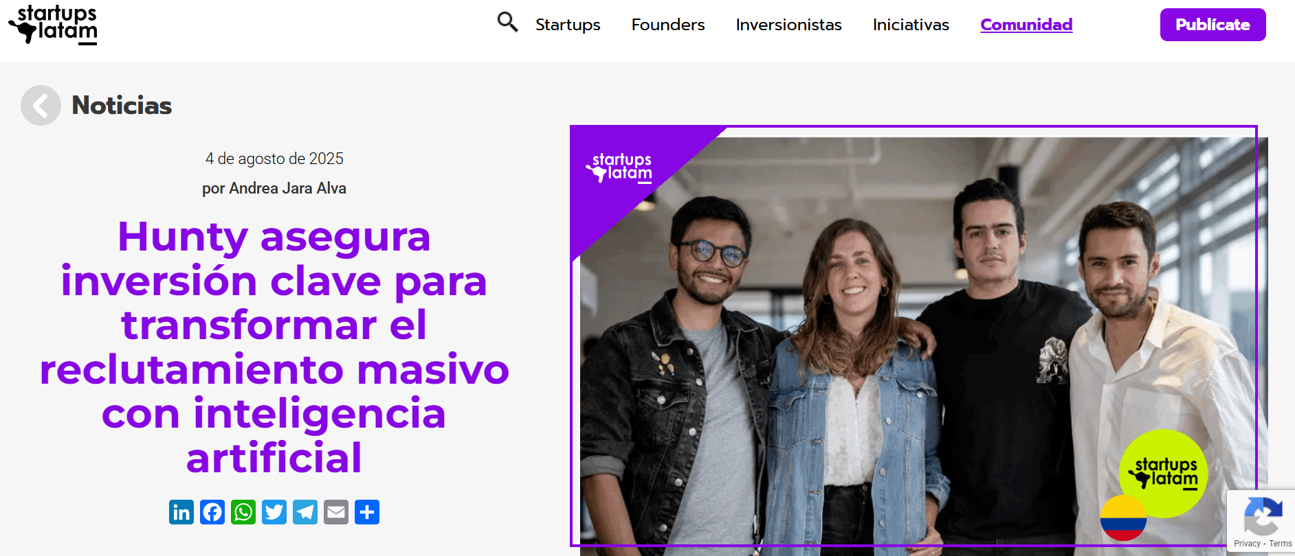 Hunty asegura inversión clave para transformar el reclutamiento masivo con inteligencia artificial