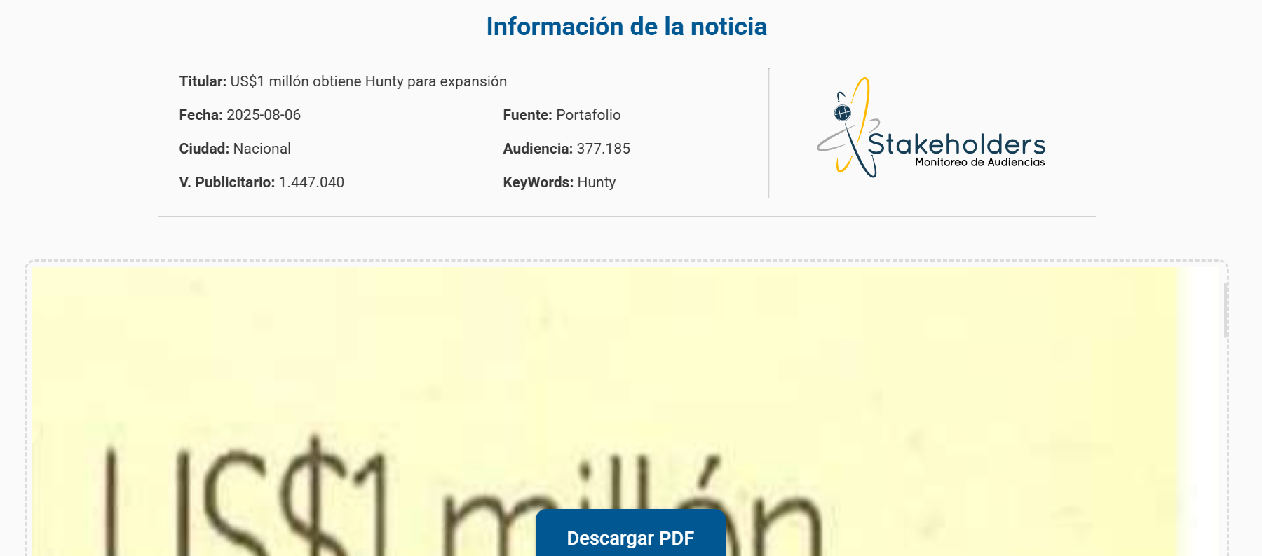US$1 millón obtiene Hunty para expansión