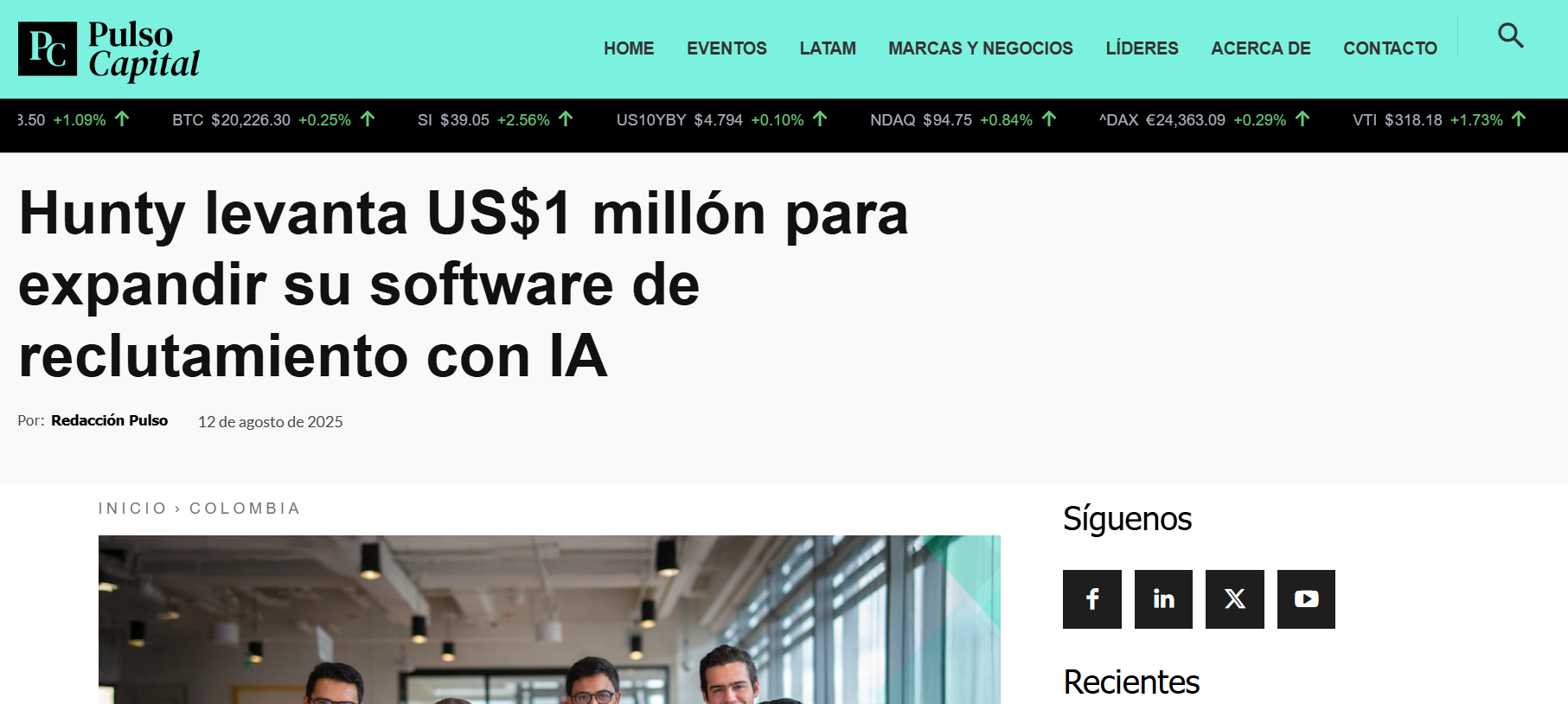 Hunty levanta US$1 millón para expandir su software de reclutamiento con IA