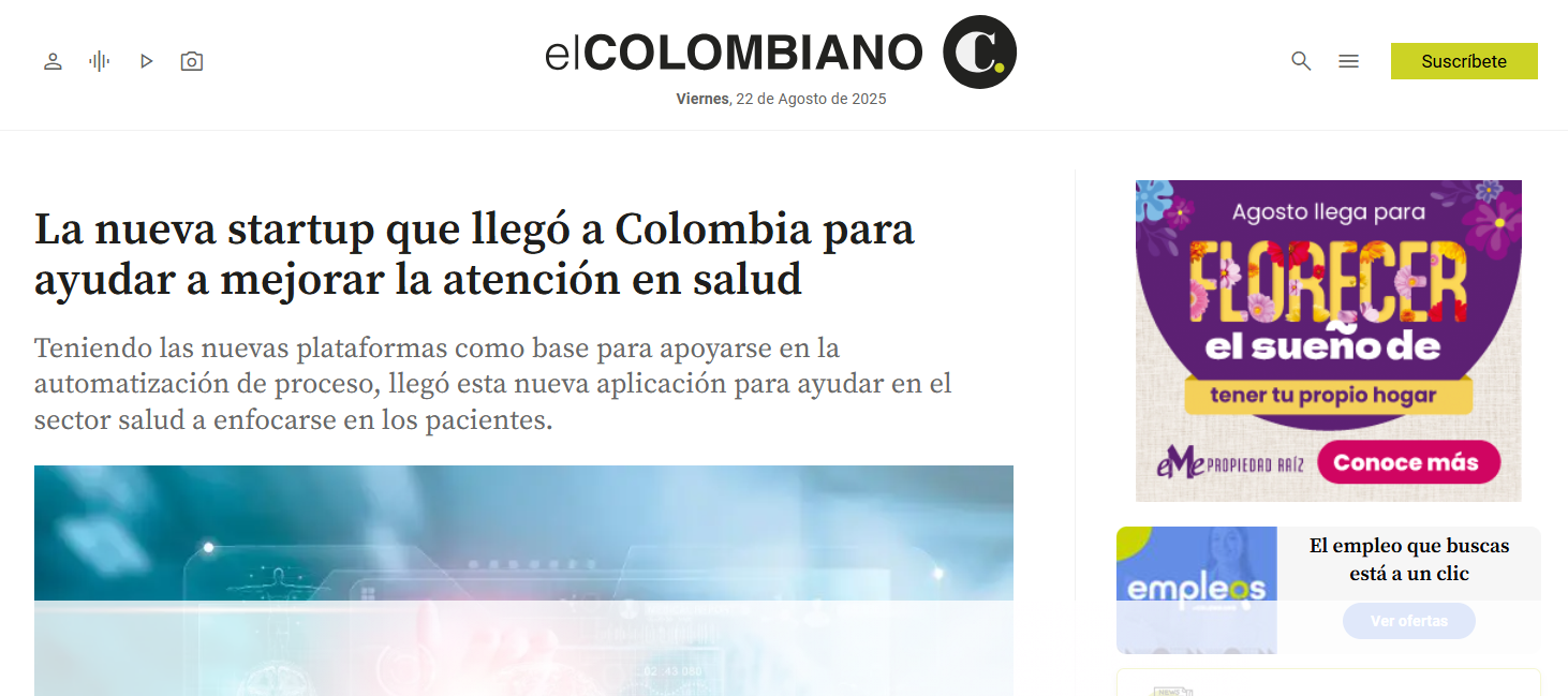 Encuadrado: nueva startup llegó a Colombia para ayudar a mejorar la atención en salud