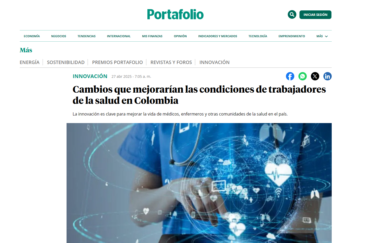 Cambios que mejorarían las condiciones de trabajadores de la salud en Colombia