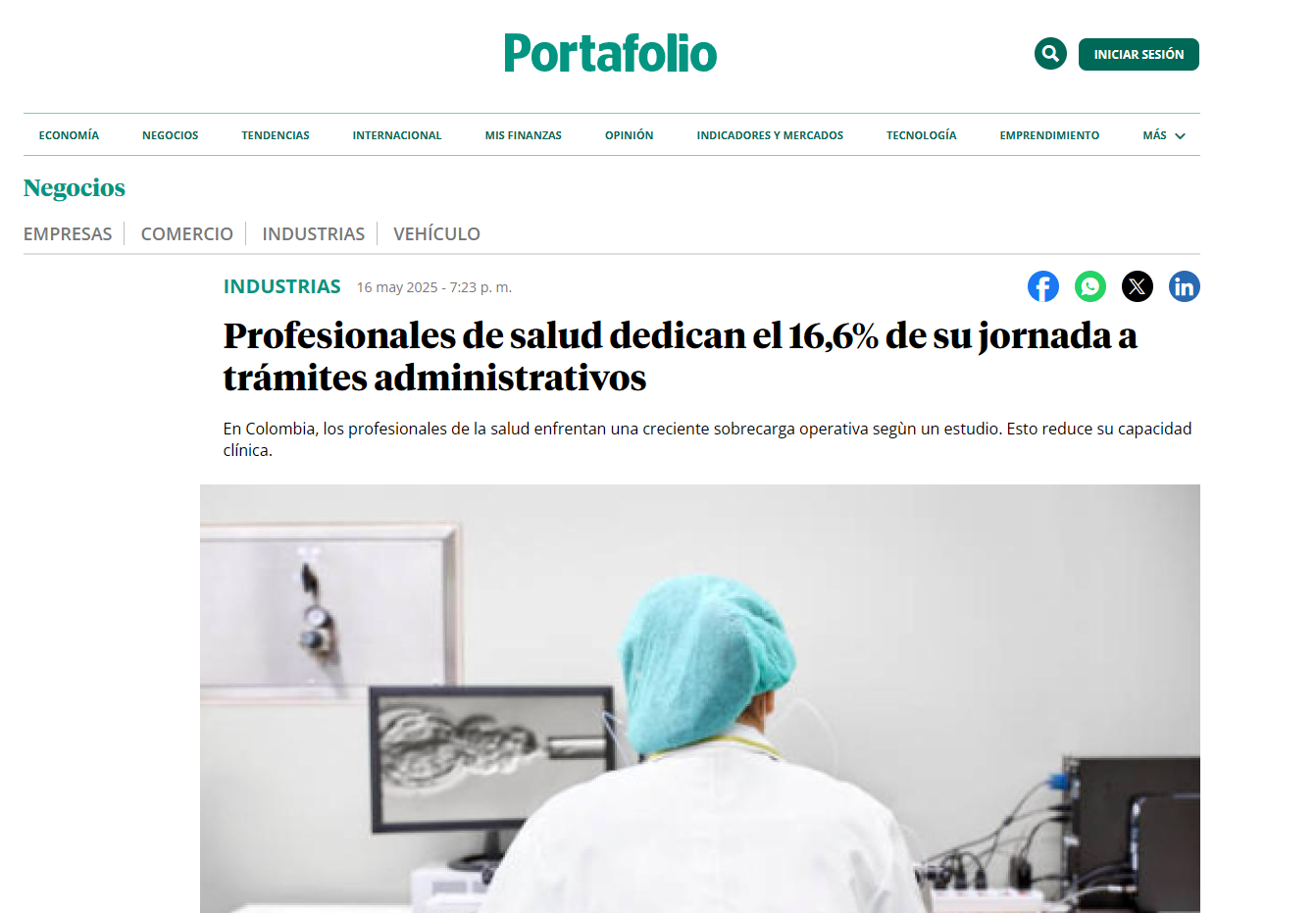 Profesionales de salud dedican el 16,6% de su jornada a trámites administrativos