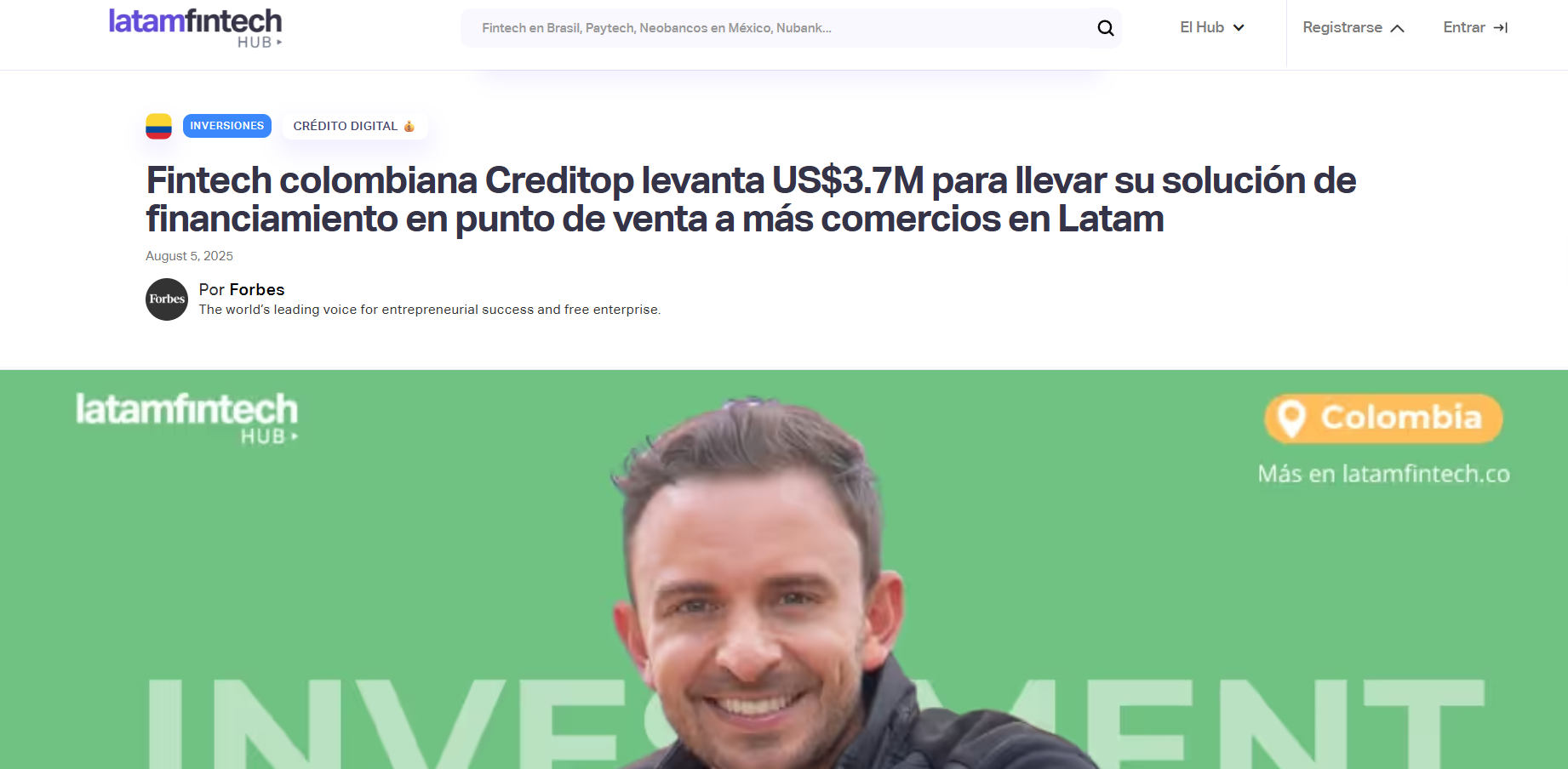 Fintech colombiana Creditop levanta US$3.7M para llevar su solución de financiamiento en punto de venta a más comercios en Latam