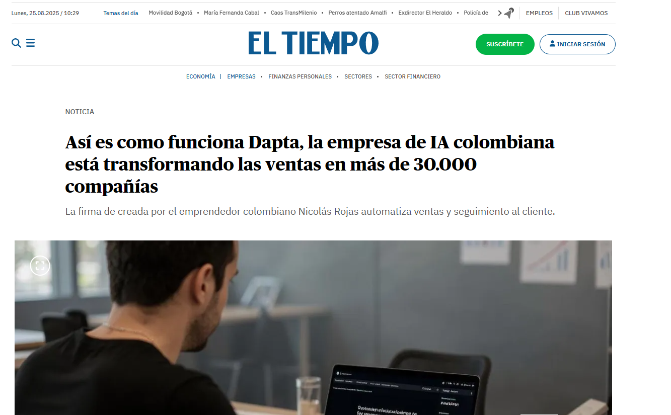 Así es como funciona Dapta, la empresa de IA colombiana está transformando las ventas en más de 30.000 compañías