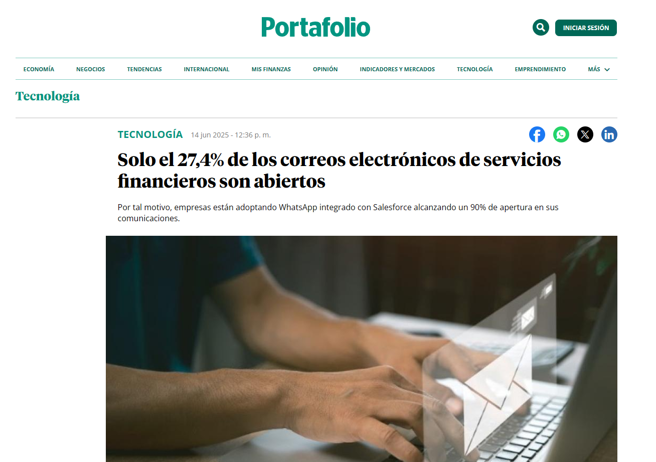 Solo el 27,4 % de los correos electrónicos de servicios financieros son abiertos