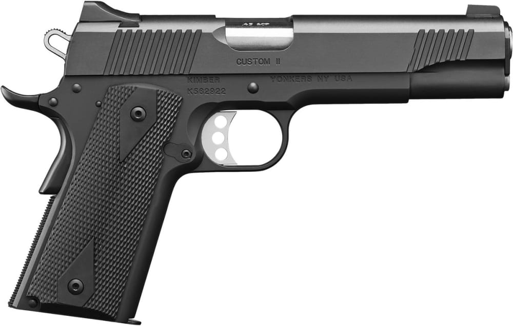 Kimber Mfg.,inc 3200001CA Custom II (CA) 45 ACP 7+1 5" Matte Black Front Serrations Steel Slide Synthetic Double