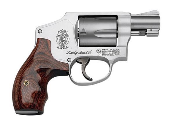 Smith & Wesson 163808 Model 642 Ladysmith 38 S&W Spl +P 5 Shot 1.88" Stainless Steel Barrel/Cylinder, Matte Silver