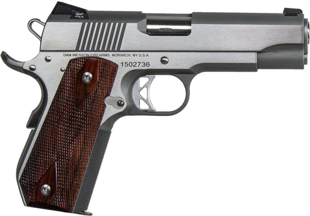 Dan Wesson 01912 Commander Classic *CA Compliant 45 ACP 8+1 4.25" Stainless Match Grade Barrel, Brushed Steel Serrated