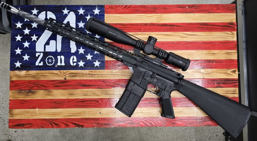 Aero Precision, m16a4, long gun, semi auto, black, 20" Barrel, 5.56, Arken Optics 4-16 optic, Heavy weight muzzle