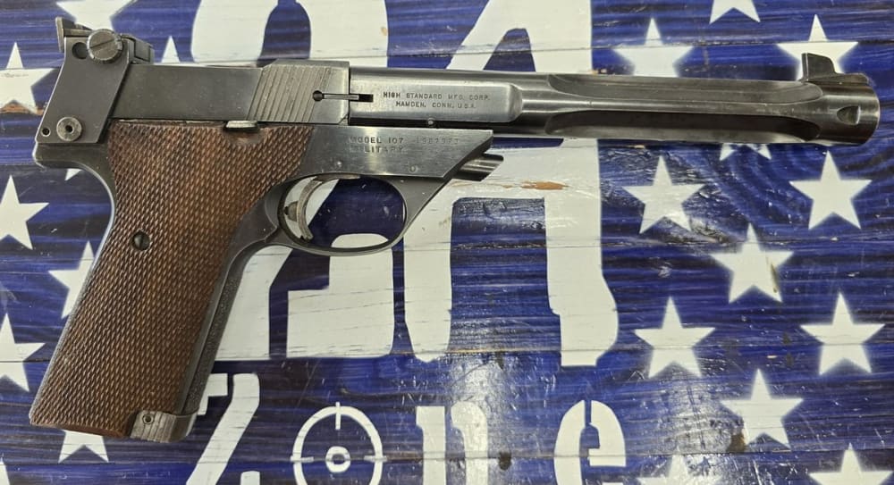High Standard Supermatic Citation Model 107 Military 22lr Semi Auto Pistol, Black 7.5"