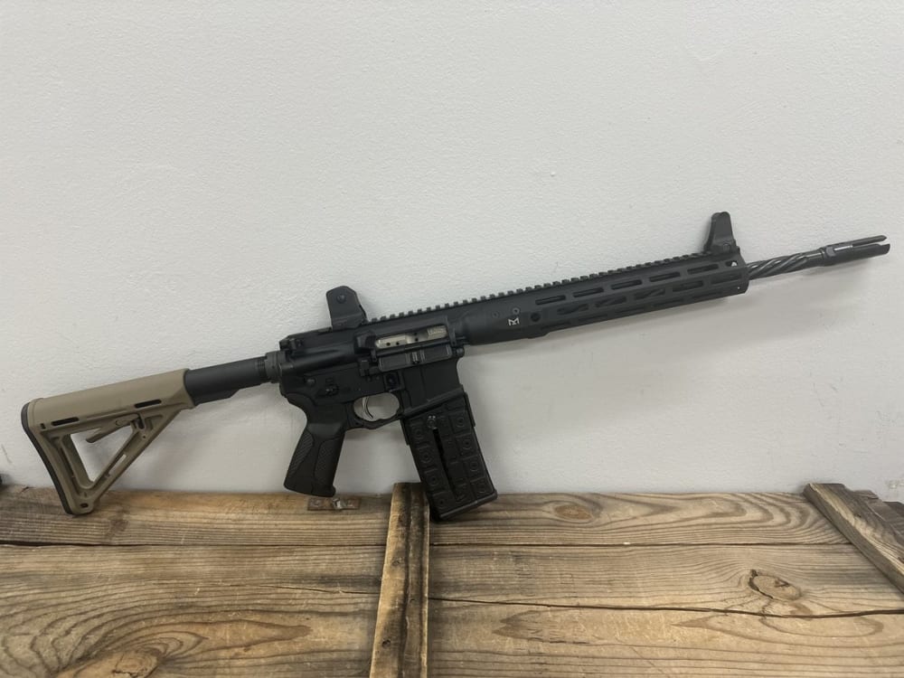 LWRCIC-DI 5.56 NATO,Semi-Auto Rifle16.1" Barrel, Black Hard Coat Anodized, FDE Stock, No Case, Comp-Mag,