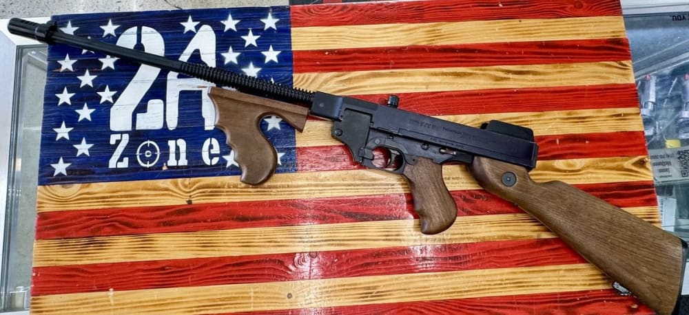 Auto Ordnance 1927 A3, Thompson Collab, 22LR, 16.5" Barrel, 2 Magazines, Black, Wood Furniture, Comes With Drum Mag