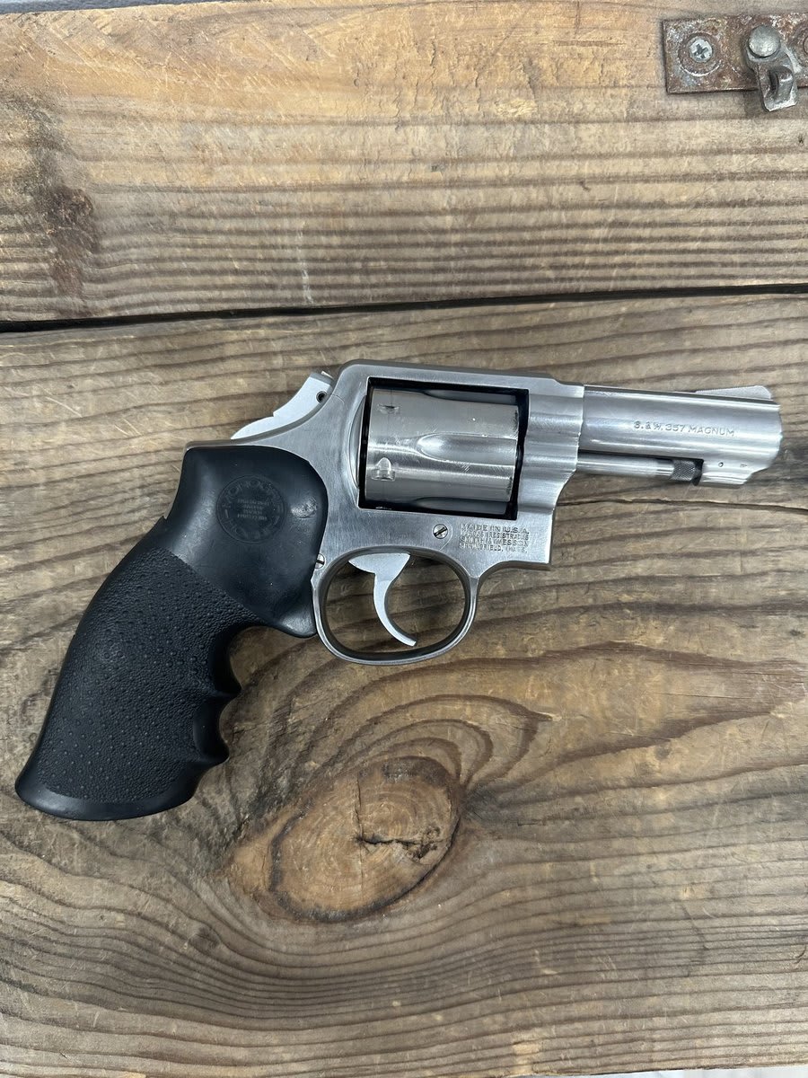 Smith And Wesson 65-3, .357, da Only, 3" Barrel, Stainless, Black Hogue Grip, No Box