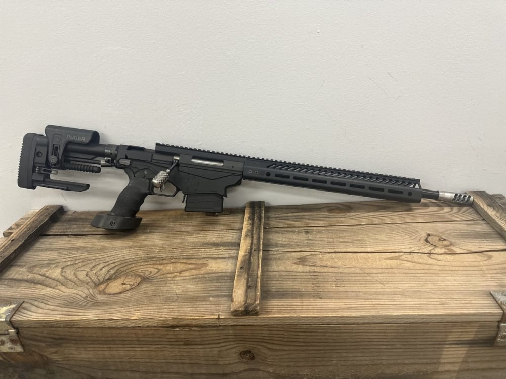 RUGER PRECISION .308, 19.5 INCH BARREL, BLACK, MIDWST INDUSTRIES M-LOK HANDGAURD, STAINLESS STEEL COMPENSATOR, BOLT