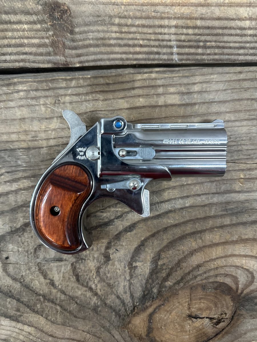 Cobra Enterprises CB38, .38 Special Derringer, 2.75" Barrel, Stainless Finish, Break-Action, Double Fixed Sights