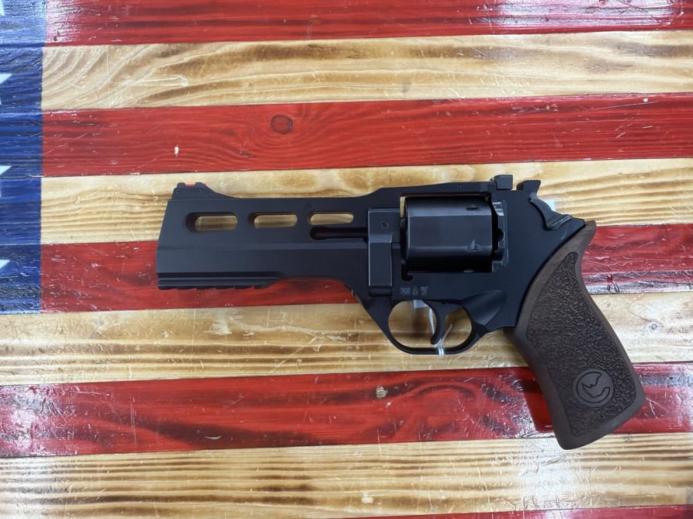 Chiappa Rhino 50DS .357 Mag, 5" Single Action, Black, Wood Grips, Fiber Optic Sights, Great Condition, OEM Box, No