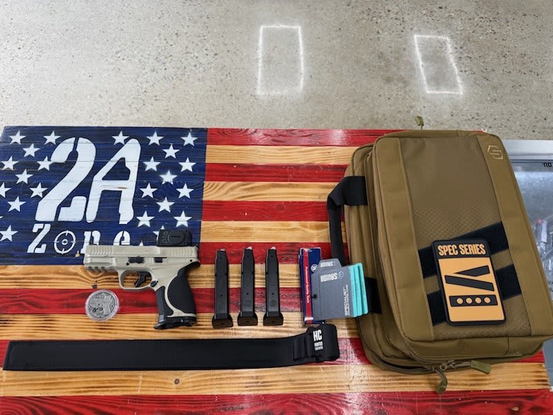Smith & Wesson M&P9 M2.0 Spec Series, 9mm, 4" Barrel, Champagne, Semi Auto, Aimpoint Acro, 3 Magazines, Hunter