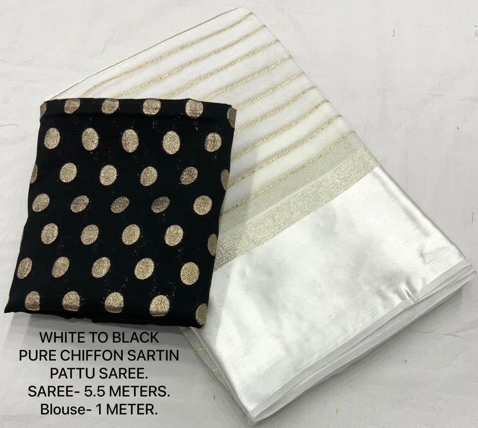Chiffon Saree in White