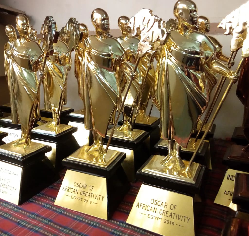 Customized Trophy 7 Oscar of African Creativity 2019