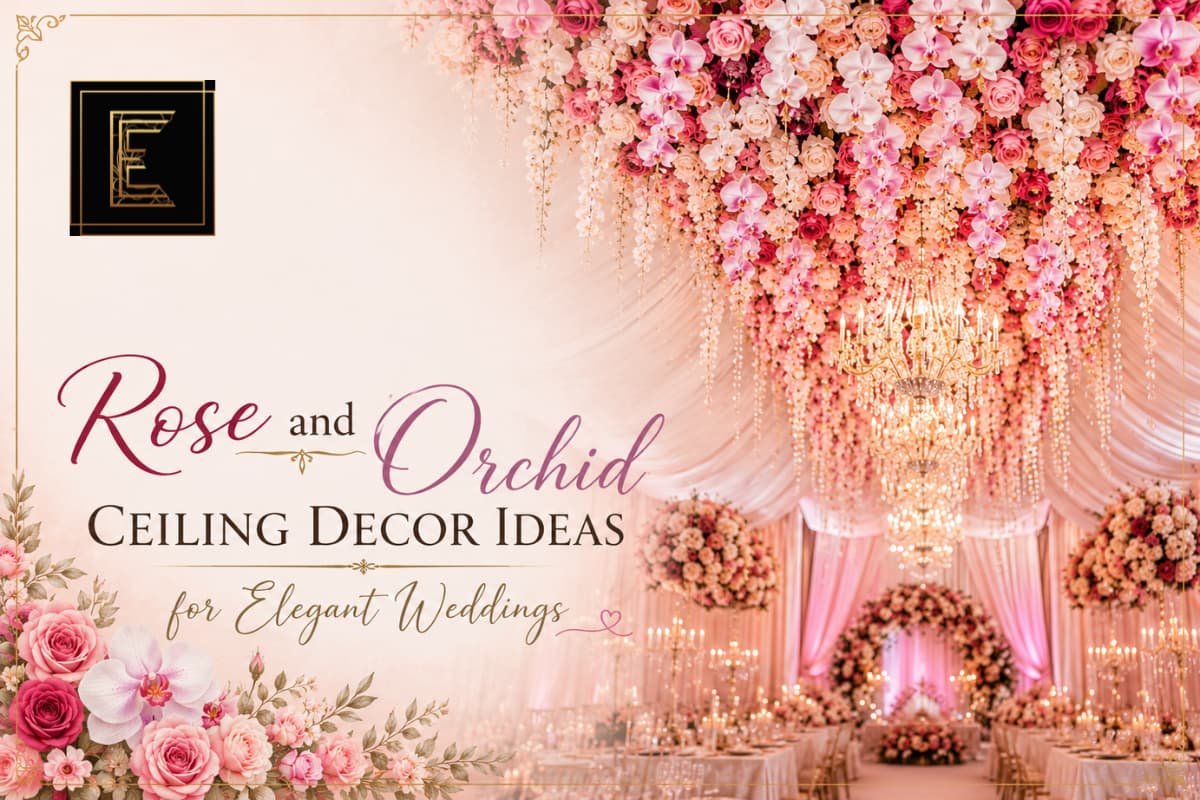 Rose and Orchid Ceiling Decor Ideas for Elegant Weddings