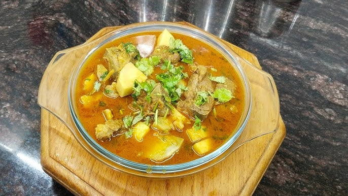 Kachalu Gosht Recipe - Pakistani Taro and Beef Stew (Instant Pot)