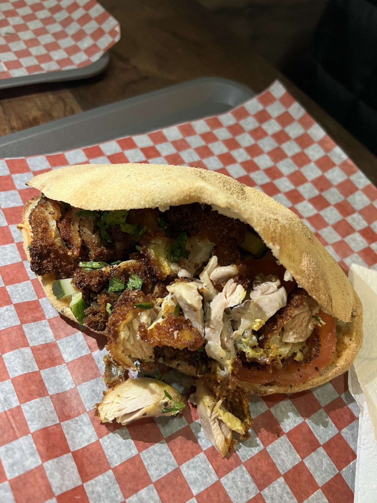 Kahwa chicken cutlet sandwich