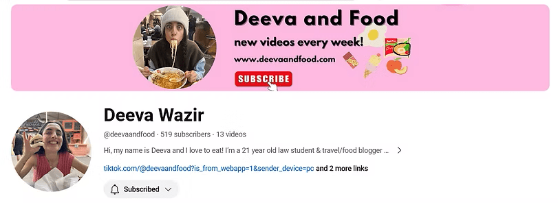 Deeva YouTube channel