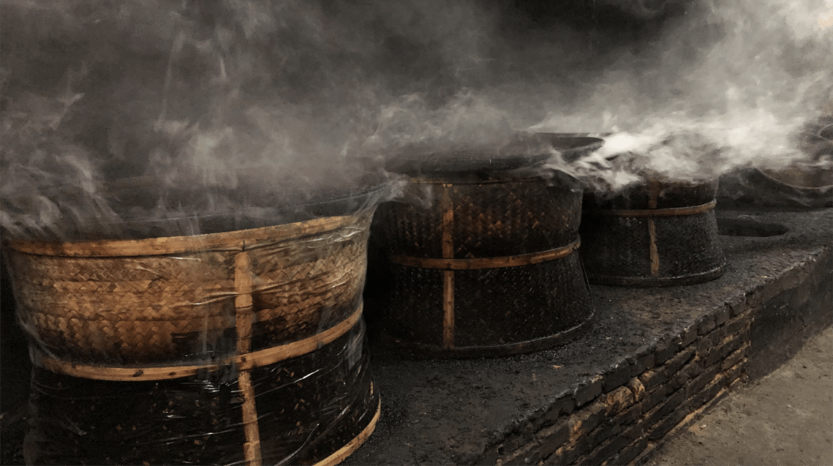 Lapsang Souchong tea being smoked