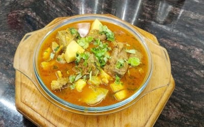 Hero image for Kachalu Gosht Recipe - Pakistani Taro and Beef Stew (Instant Pot)
