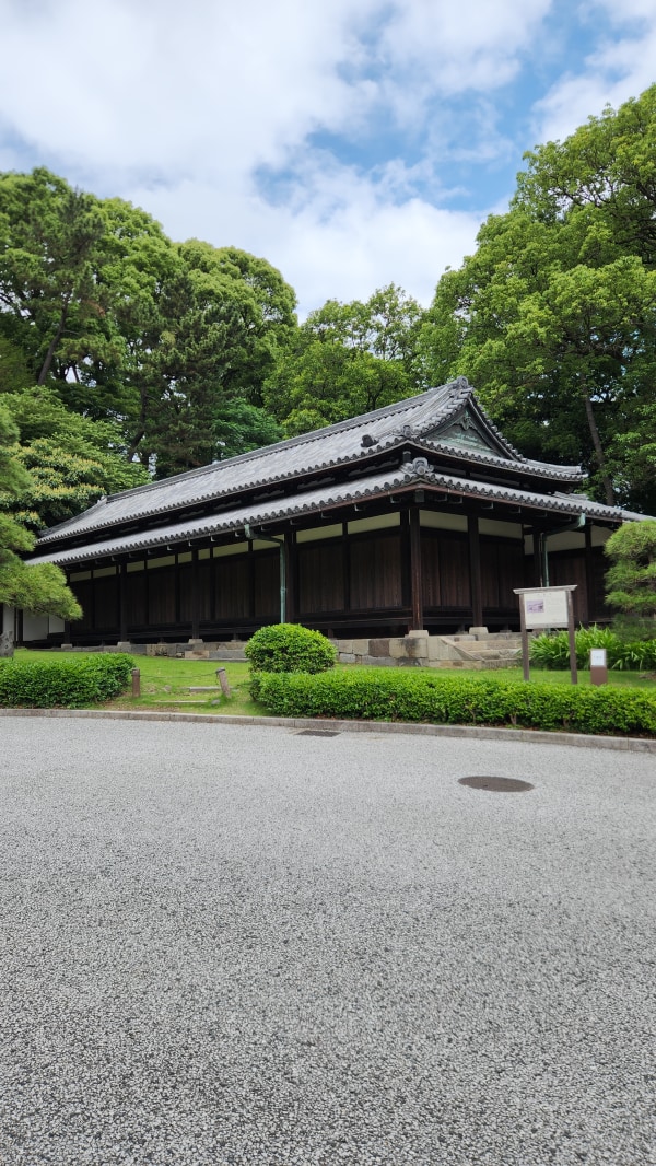 Beautiful garden with a pond and greenery at the Imperial Palace Gardens in Tokyo