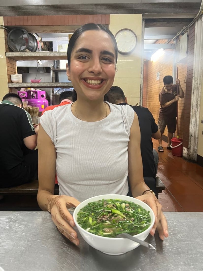 My first bowl of pho in Vietnam!