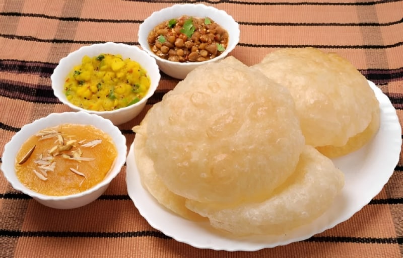 Puri with Various Dishes
