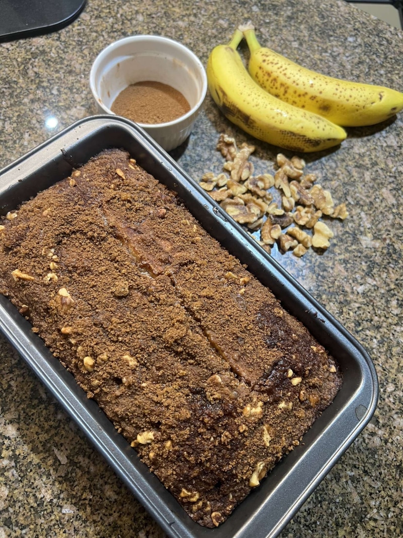 Walnut Cinnamon Sugar Banana Bread