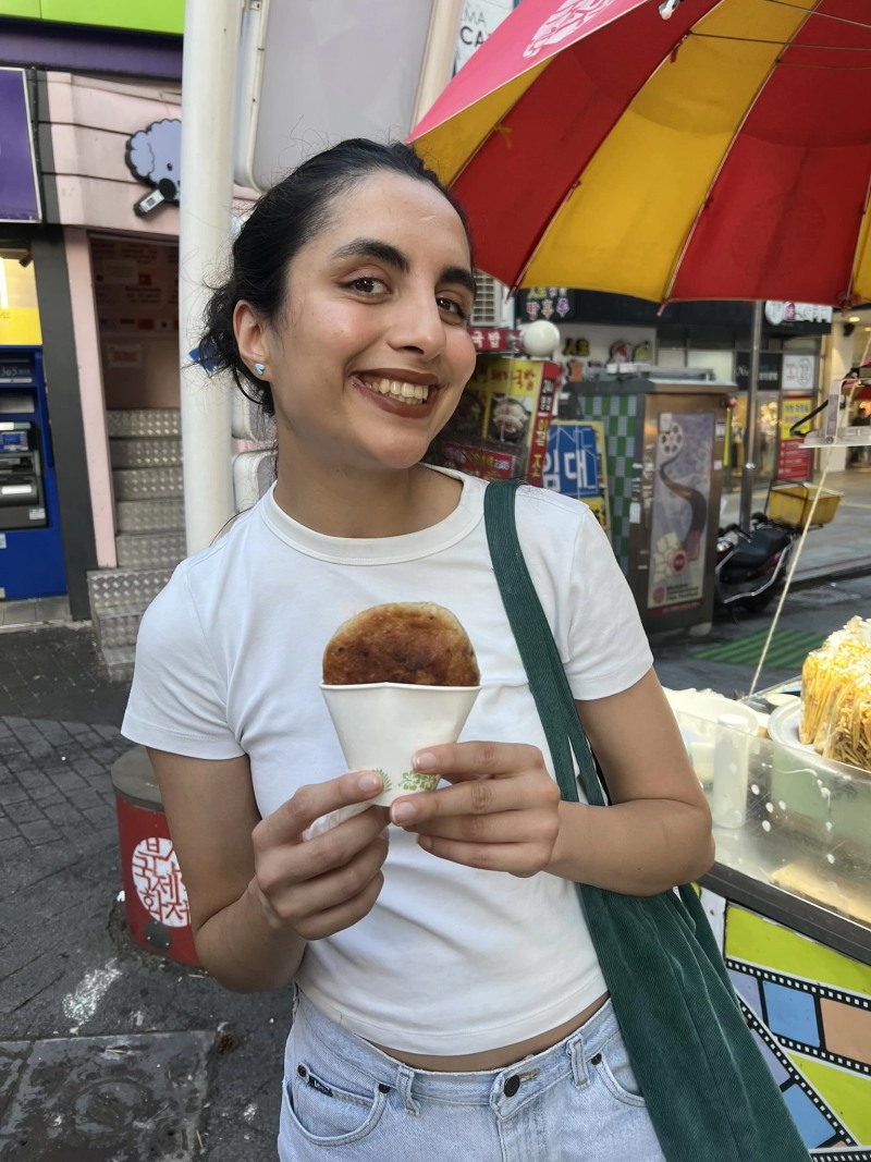 Deeva holding a hotteok