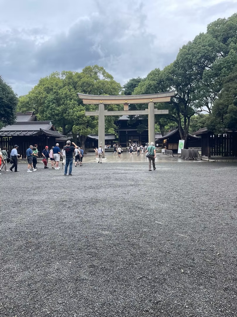 Meiji Shrine complex surrounded by beautiful greenery