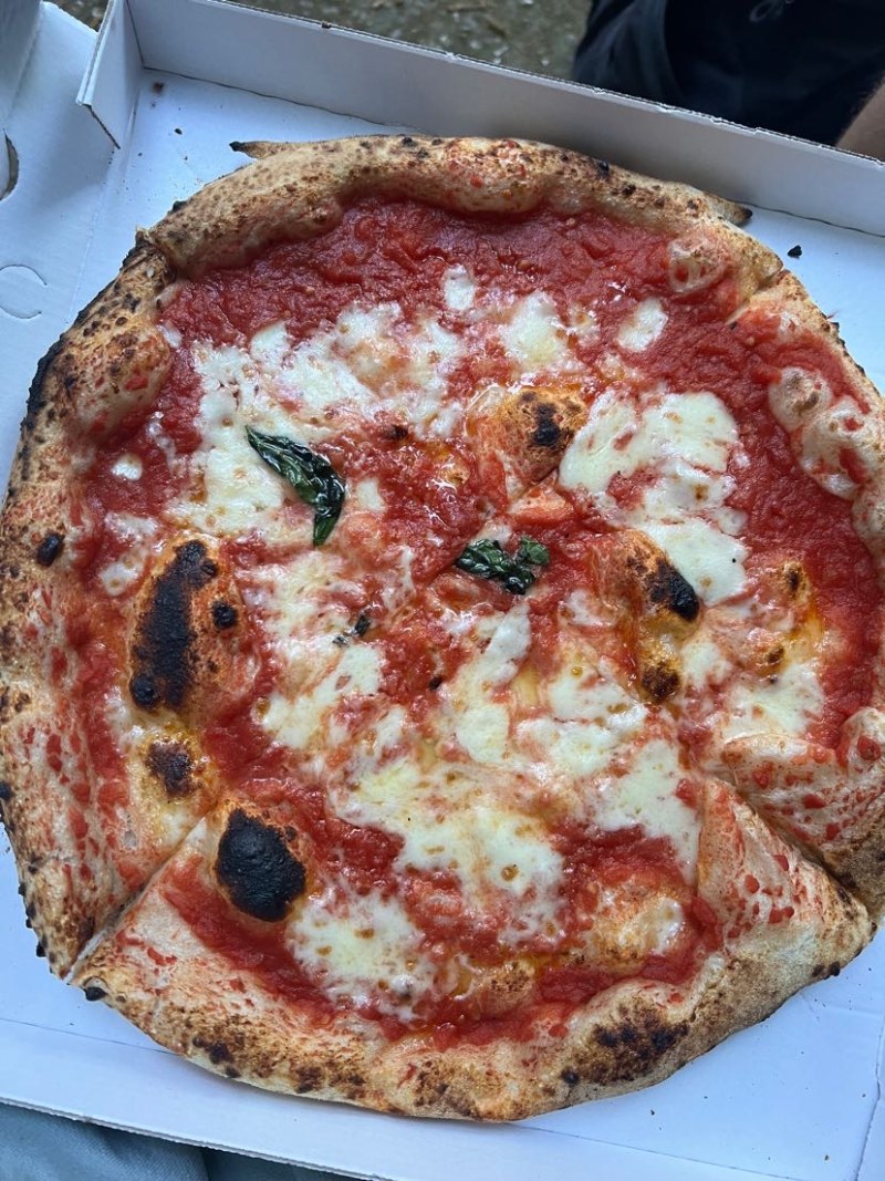 Traditional Neapolitan style pizza from Naples, Italy
