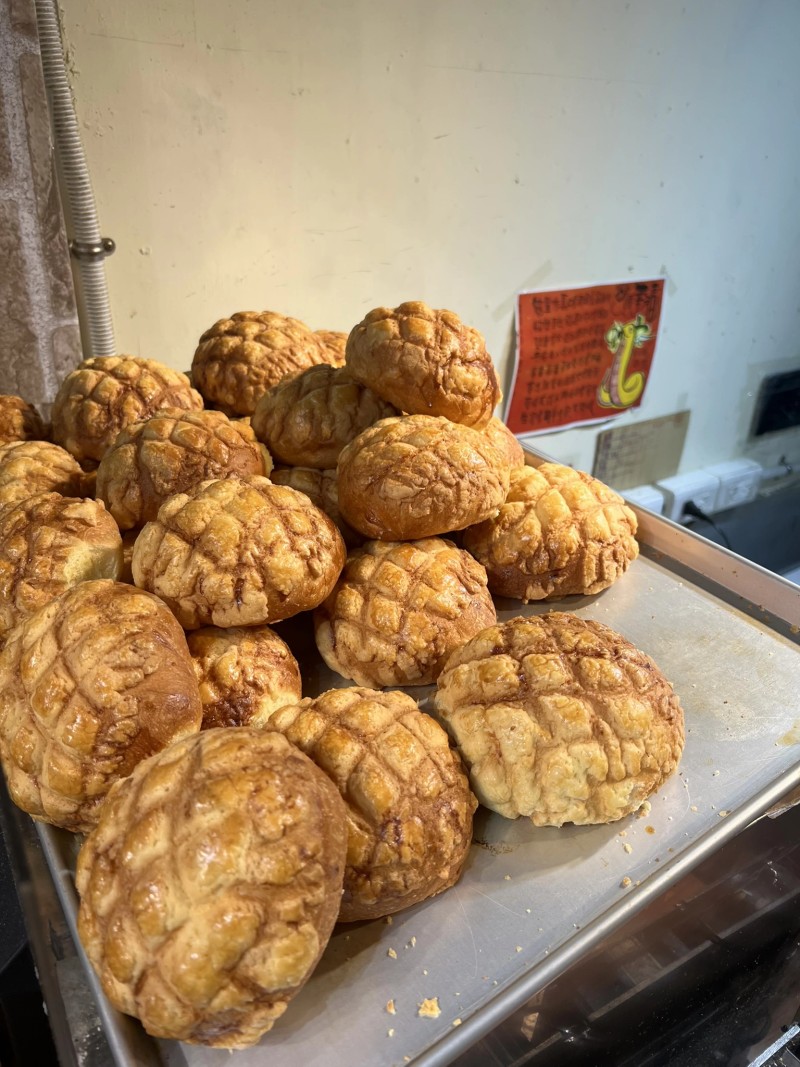 Pile of freshly baked pineapple buns