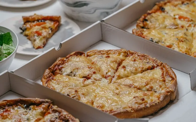 Greek style pizza from A Pizza Plus in Calgary, Canada