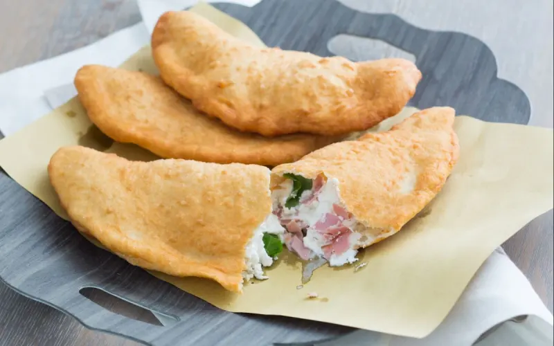 Fried pizza from Naples, Italy