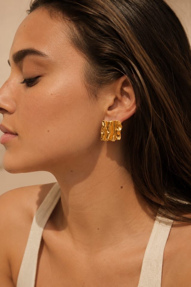 Golden Clover Bloom Earrings