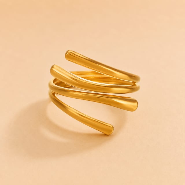 Golden Coil Wrap Ring