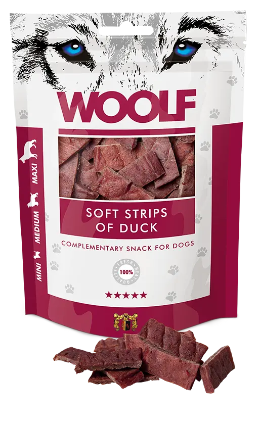 Woolf soft strips of duck 100g