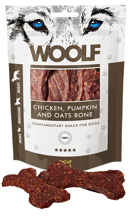 Woolf chicken, pumpkin ant oats bone 100g