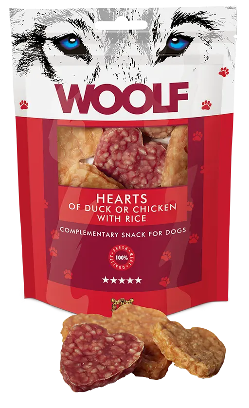 Woolf hearts of duck or chicken with rice 100g
