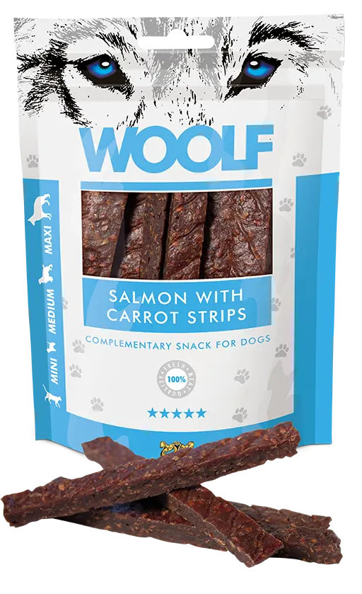 Woolf salmon with carrot strips 100g