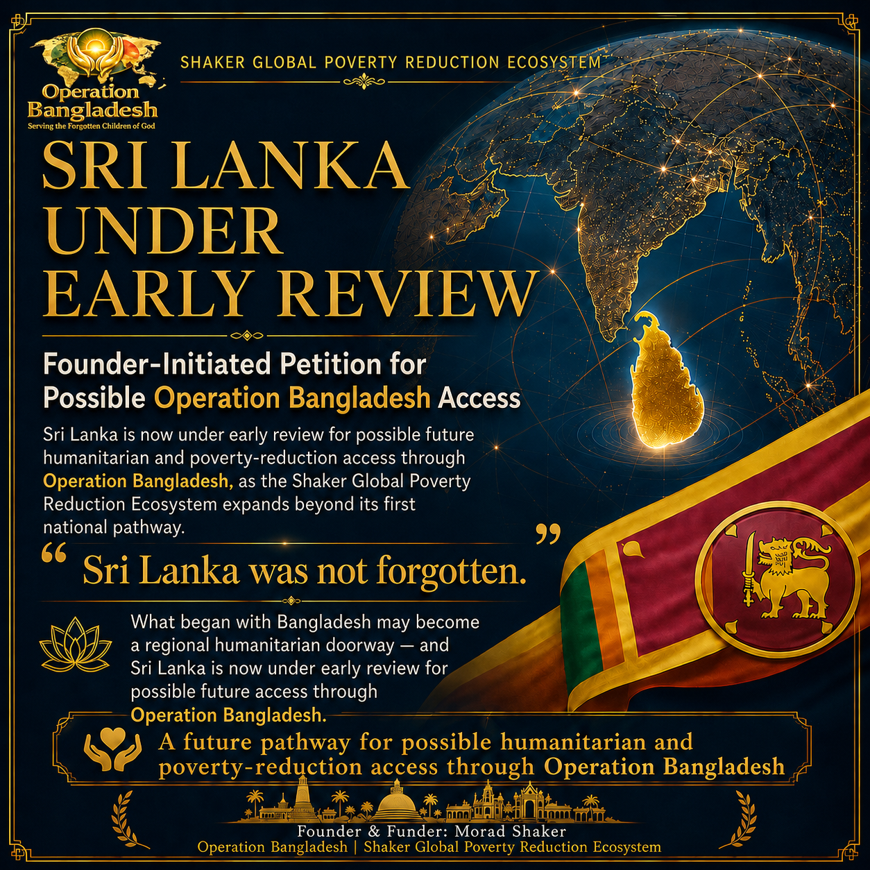 Morad Shaker Places Sri Lanka Under Early Review for Possible Operation Bangladesh Access
