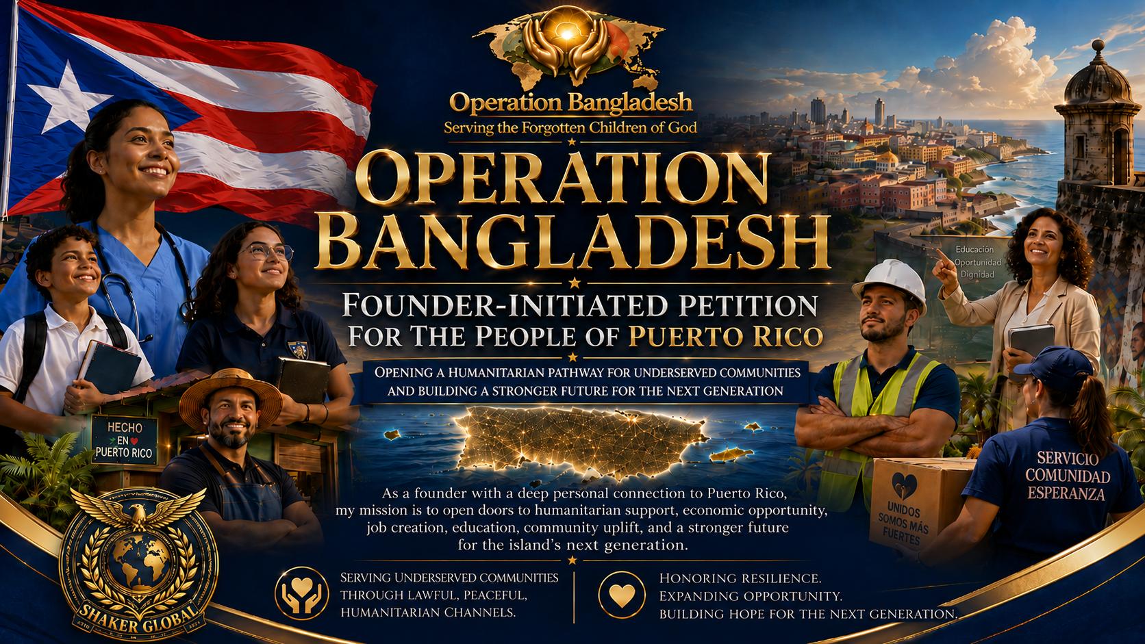 Morad Shaker Opens Founder-Initiated Operation Bangladesh Petition for the People of Puerto Rico
