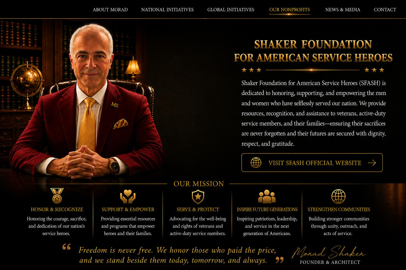 Shaker Foundation for American Service Heroes presentation artwork.